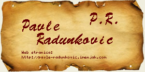 Pavle Radunković vizit kartica